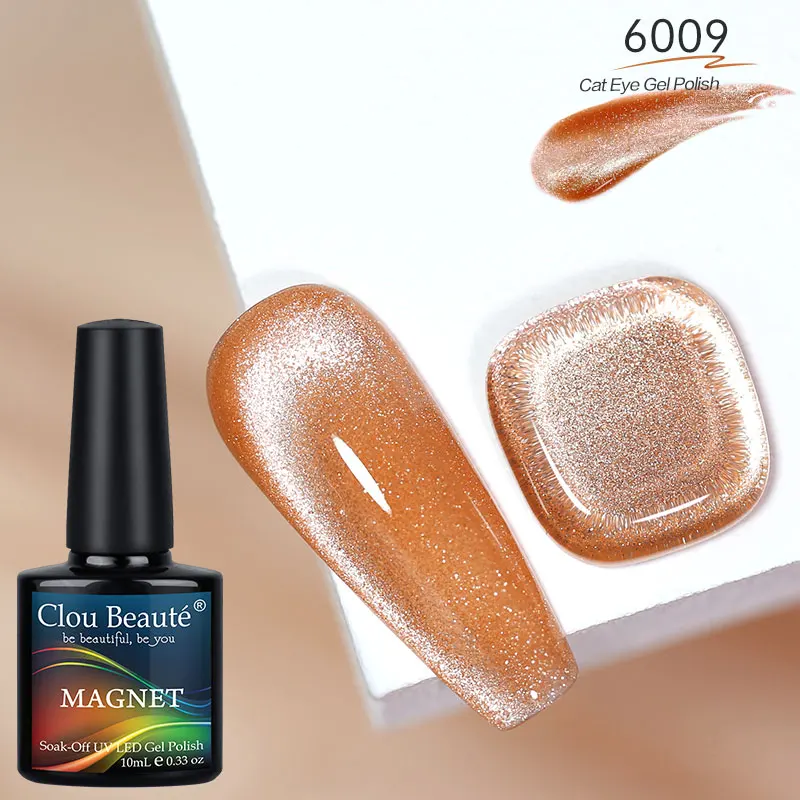 Clou Beaute Cat Eye Gel Polonês Laca LED UV Nail Art Matte Top Base Coat Vernizes Semi Permanentes Glitter Prata Reflexão