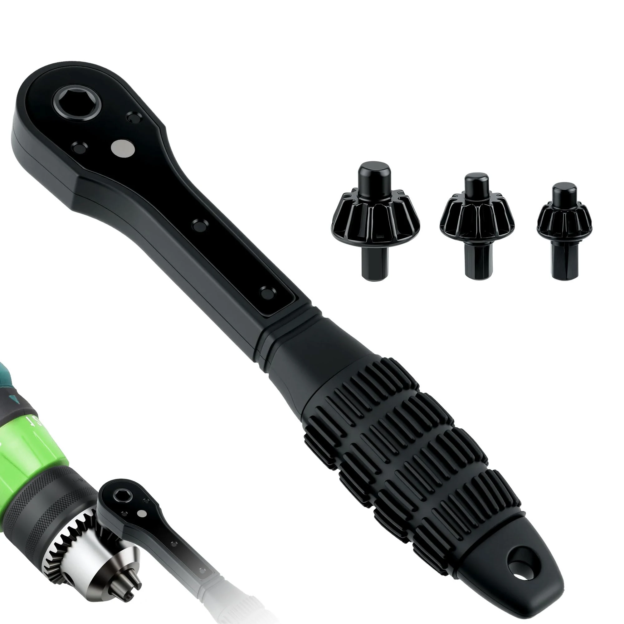 Black H-Shaped Drill Chuck Ratchet Key Wrench 2-in-1 Multi-Specification 1.5-16mm Hand Tool for Home Improvement