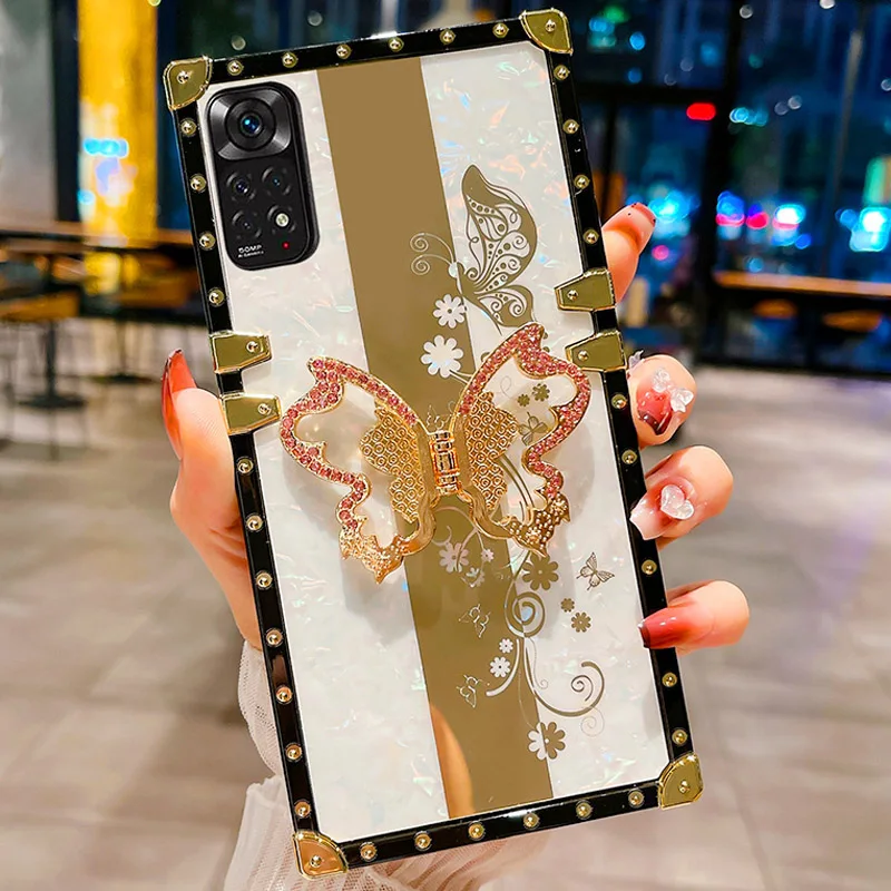Luxury Colorful Printed Diamond Stand Phone Case  For Xiaomi Redmi Note 11 10  9  8 Pro 11s 10s Mi 10T 12T 11T 13 Lite Cover