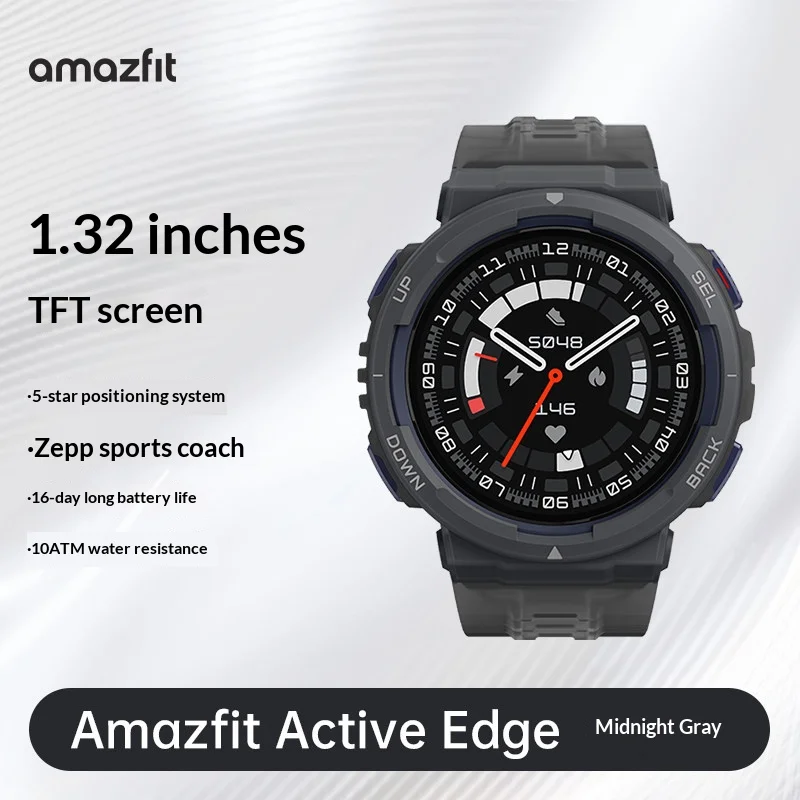New Amazfit Active Edge 10ATM Waterproof 130+ Movement Modes Bluetooth 5.2 GPS TFT Display Outdoor Sport Fitness Smart Watch