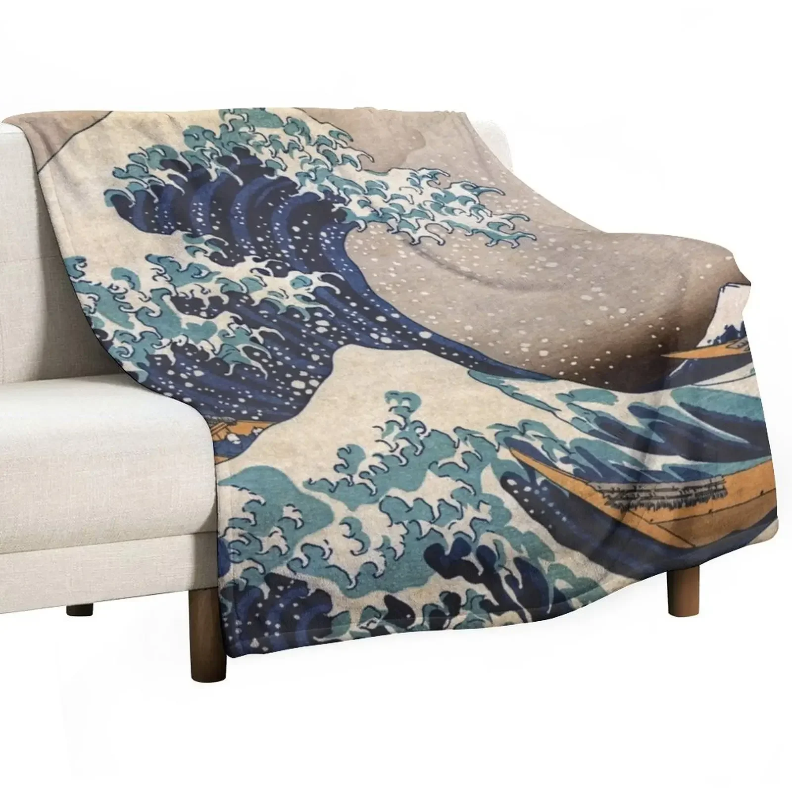 

The Great Wave off Kanagawa Throw Blanket Warm Travel Retros Blankets