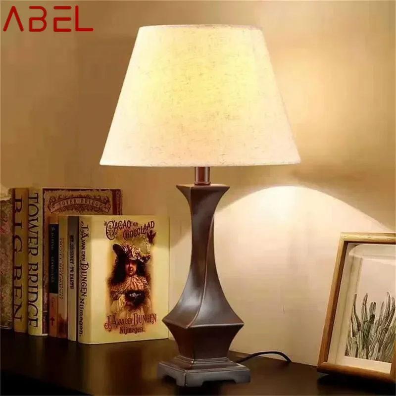 ABEL American Retro Table Lamp French Luxury Living Room Study Villa Hotel Bedroom LED Bedside Desk Light