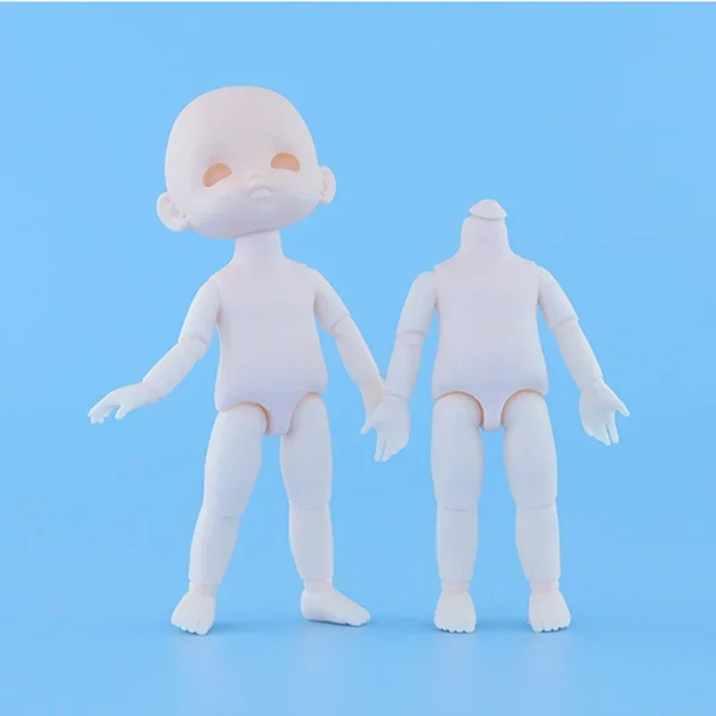 12CM Body Turnable Neck Movable Jointed Dolls White Skin Applicable to 16cm BJD Doll Girls Toys Ob11 Nude Body