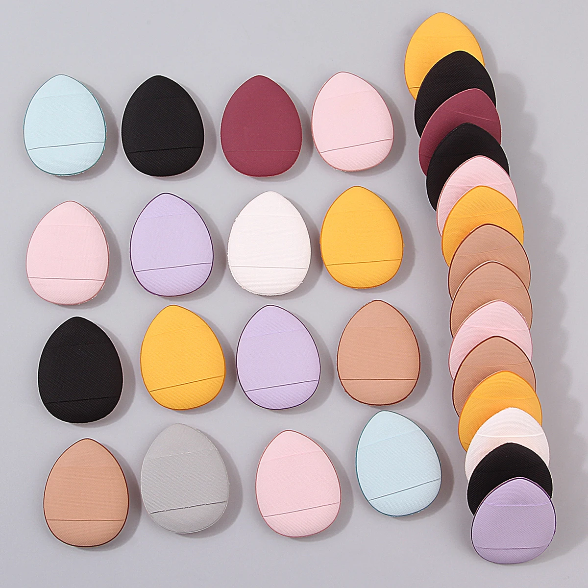 30PCS portable color-mixing makeup powder puff, soft air cushion thumb concealer powder puff, no powder sticking makeup tool