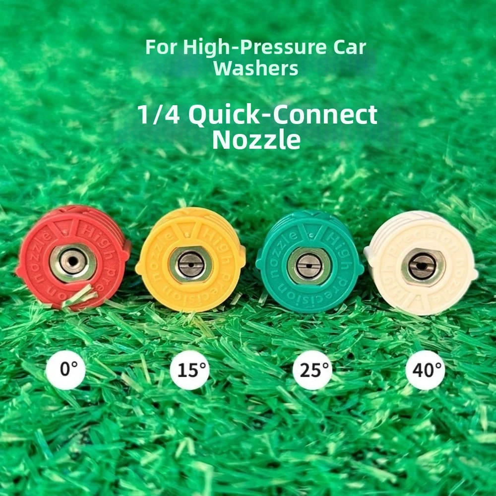 Rotating Nozzle Stainless Steel 0 15 25 40Degree Rotary Spray Jet Tip 1/4'' Quick Connect Watering Soap Nozzle Tip Patio