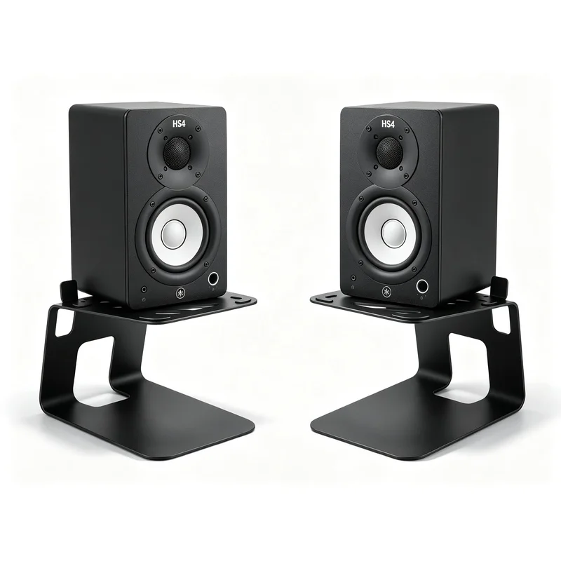 WYORESY for Yamaha(HS3/HS4/HS5)Full Metal Desktop Stand Shock Absorption Reduces Resonance for Pure Monitor Sound