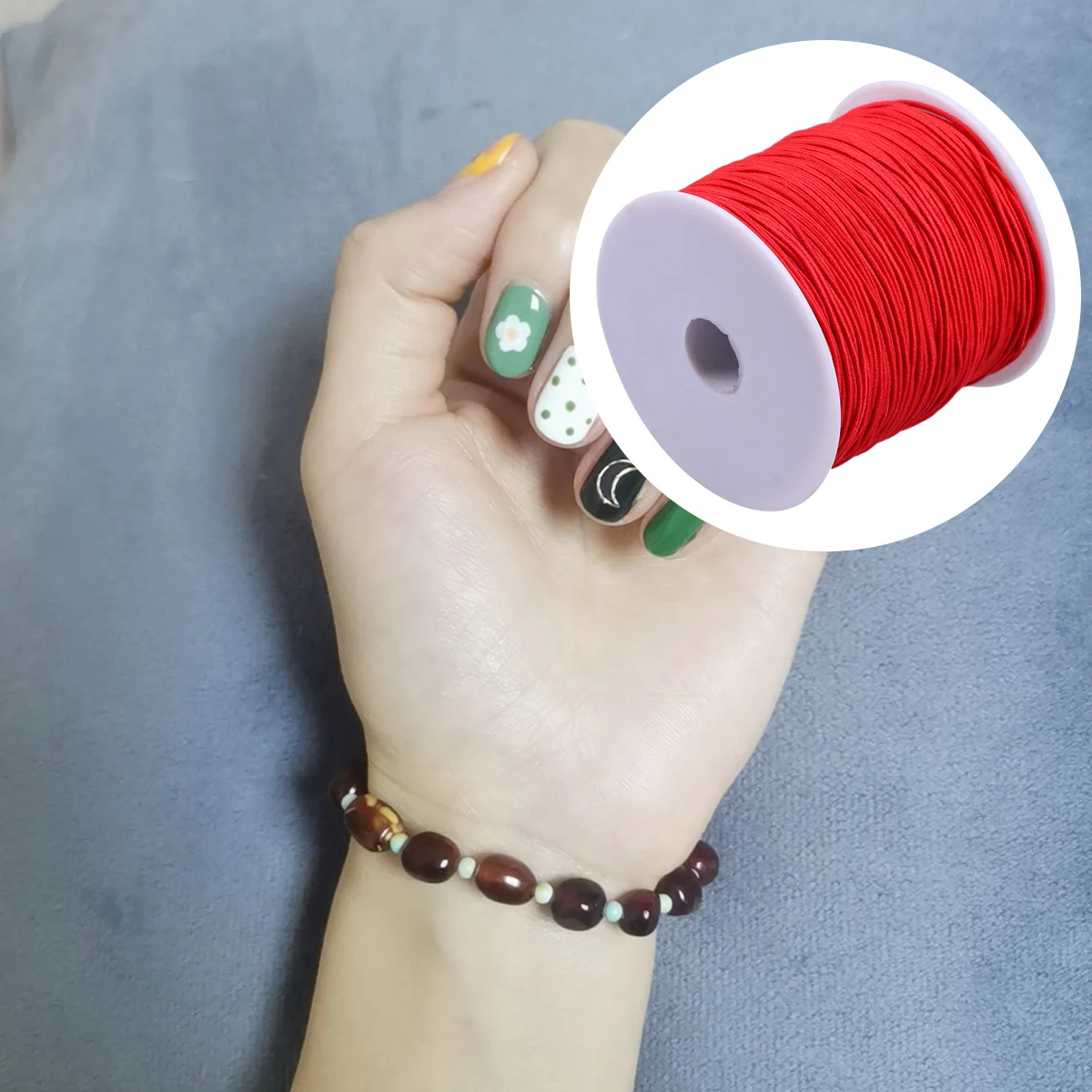 100M Red For Diy Jewelry Bracelet Necklace Beading Craft Projects Elastic Rope Beads String Jewelry Elastic Strand