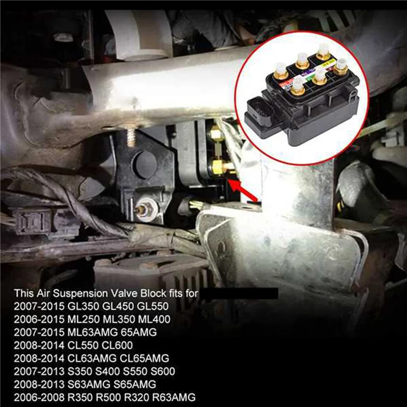 

Efficient Air Suspension Supply Solenoid Valve Block For Mercedes W221 W164 GL X164 W251 A2123200358 A2513200058 1643201204