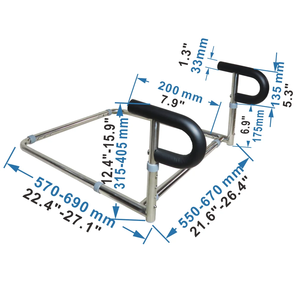 Suporte de sofá para idosos, uso doméstico, apoio de mão, aço inoxidável 304, sem fixação, suporte ajustável, estrutura de apoio de mão de segurança