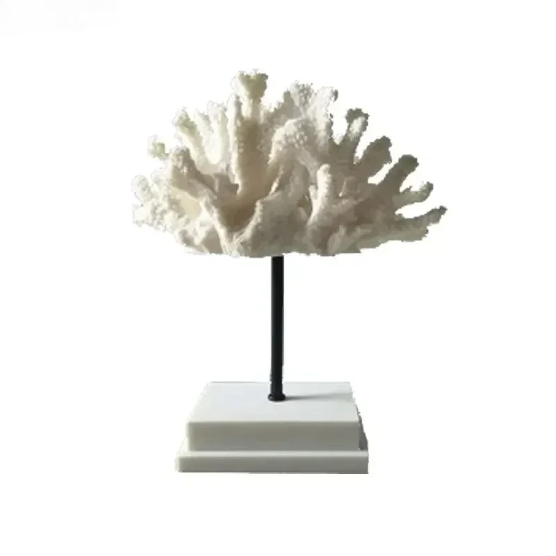 Multiple Styles White Coral Statue Resin Crafts Desk Decoration Modern Artwork Ornaments Coral Sculpture Room Aesthetics Decor