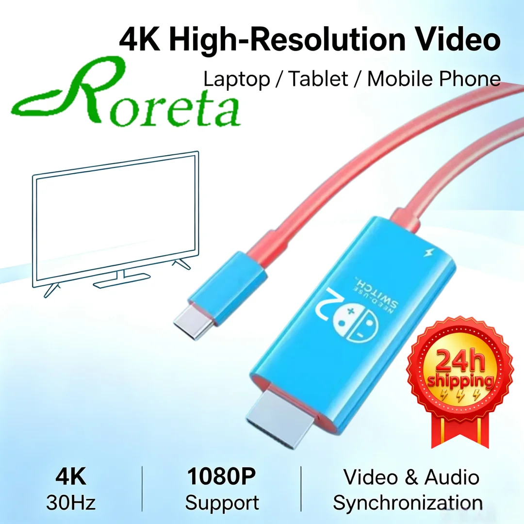 Док-станция Roreta для Nintendo Switch 2, 4K 60Hz, концентратор TYPE-C с HDMI 3.0, зарядка PD100W, идеально подходит для Switch 2/Switch/OLED.