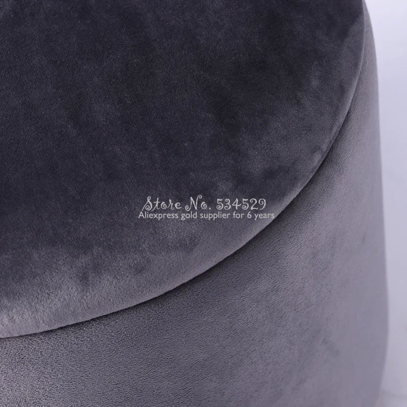 Nordic Velvet Vanity Stool Modern Minimalist Vanity Bench Fashion Round Ottoman Storage Stool Shoe
