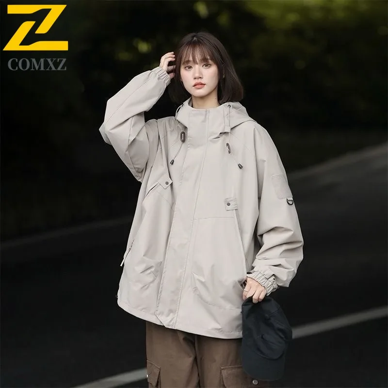 

COMXZ мужское пальто ветрозащитное водонепроницаемое охотничье альпинистское легкое приключенческое прогулочное пальто удобная свободная куртка для кемпинга