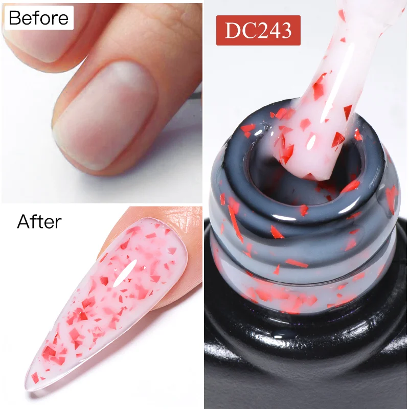 7ML Gold Foil Quick Extension Nail Gel Vernis Semi Permanent Acrylic Crystal Pink Clear Nude Gel Nail Polish UV Construction Gel — zdjęcie 3
