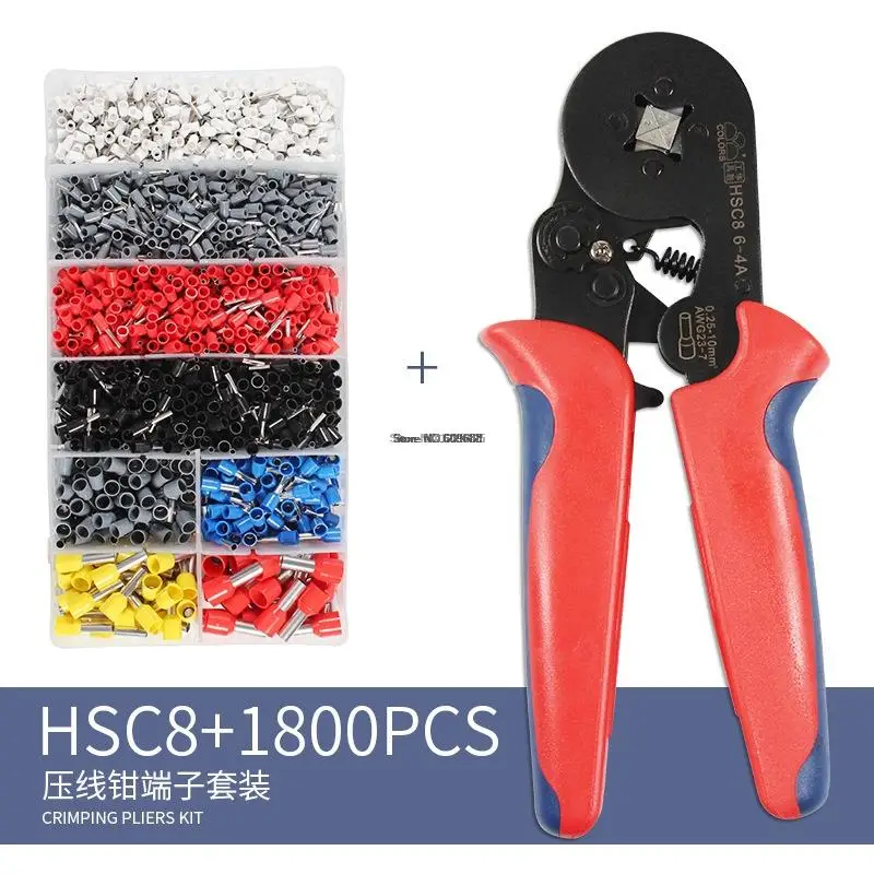 Tubular terminal crimping tools mini electrical pliers HSC8 10SA/6-4 0.25-10mm2 23-7AWG 6-6 0.25-6mm2 high precision clamp sets