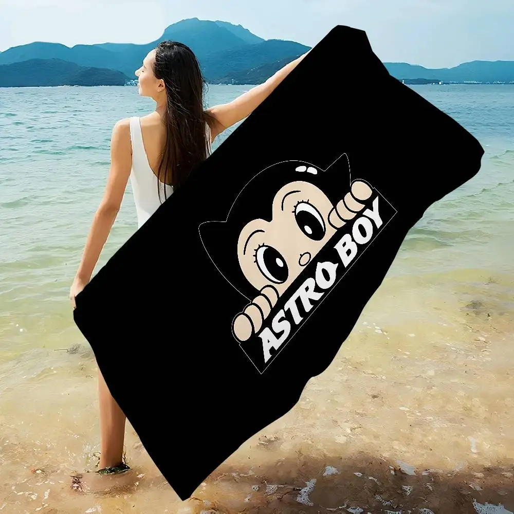 Cartoon A-Astro Boy Bath Towel Microfiber Soft Water Absorbing Breathable For Girl Kids Decorative Cartoon Beach Towel