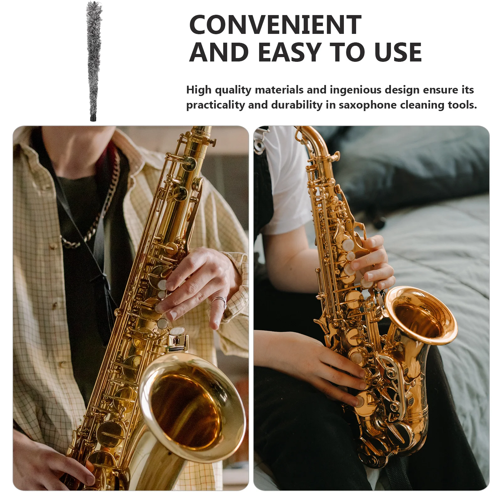 

Premium Cotton Thread Saxophone Cleaning Brush Portable Alto Clarinet Care Tool Instrument Maintenance Kit