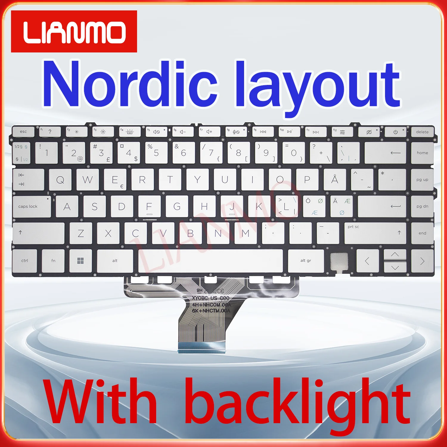 Italian/Nordic/Russian/Ukrainian/US layout for HP HP ENVY X360 13-BA 13-BD 13-AY 15-ES TPN-C147 C145 backlight keyboard