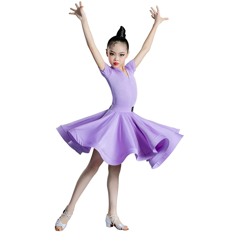 Леопардовые платья для латинских танцев из спандекса для девочек, танцевальное платье для бальных танцев, румбы, самбы, ча-ча, танго, детская одежда для латинских танцев, детская одежда