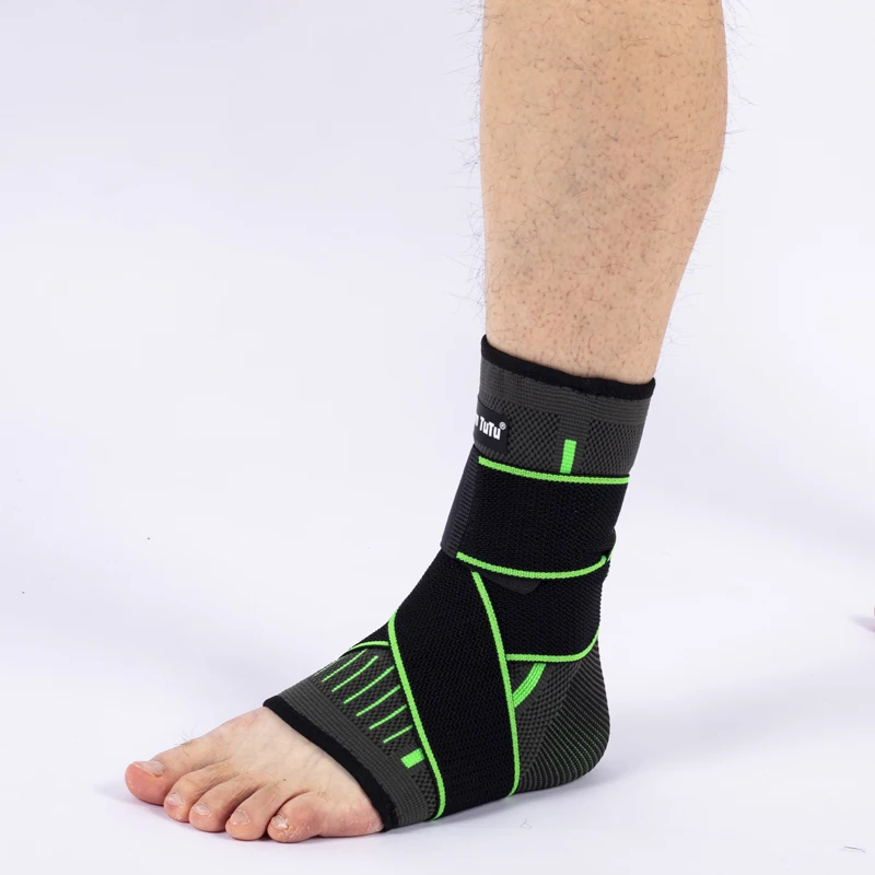 1 Pcs Ankle Brace Compression Sleeve, Adjustable Ankle Support Strap for Sprained, Plantar Fasciitis, Injury Recovery, Running
