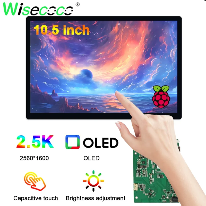 Amoled raspberry piタッチスクリーン,10.1インチ,2k,2560x1600 ips