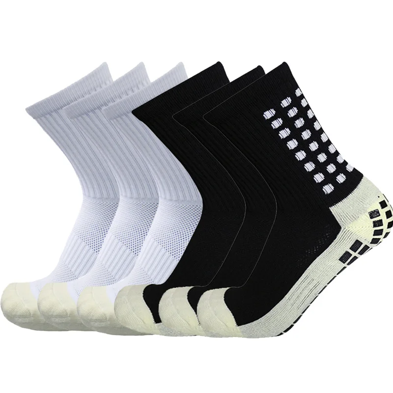 6 Pairs Anti-slip Football Socks Men Women Non-slip Soccer Basketball Tennis Sport Socks Grip Cycling Riding Socks 38-46