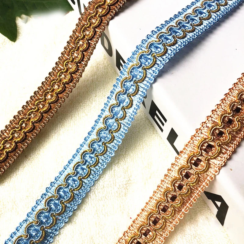 12 Meter Curtain Lace Tassel Fringe 2 Cm Width Braid Trim Edge Ribbon For Sewing Sofa Pillow Edge Upholstery DIY Accessories