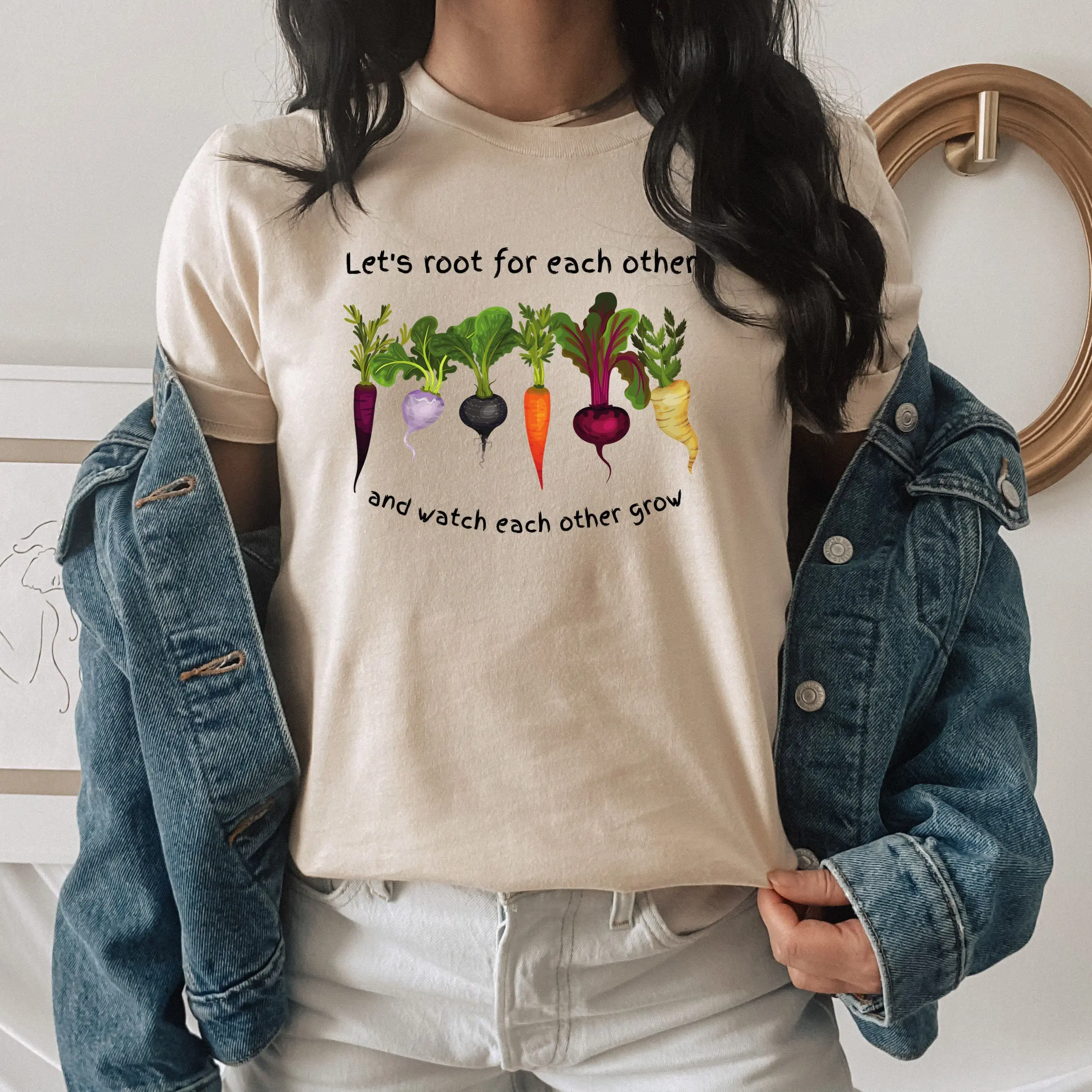 Let's Root For Each Other And Watch Grow Gardening Vegetable Green Thumb Shirt Farmer