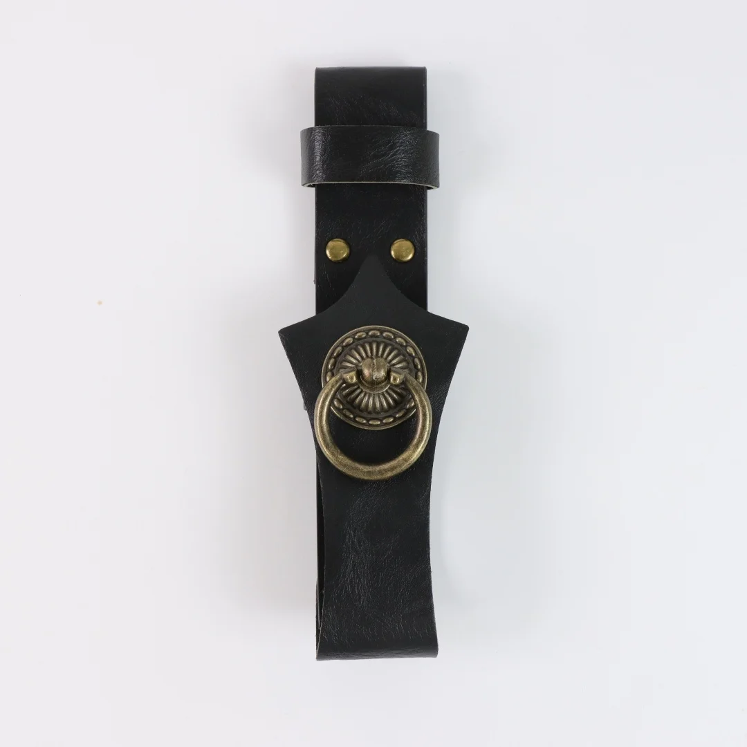 UYEE Vintage Rosen-Dekor Lederfächer-Holster Gürteltasche, Mittelalterliche Fächer-Hülle für Renaissance Cosplay Gürtel-Accessoires – Detail 7