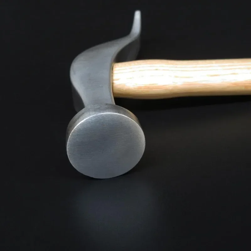 Stainless Steel Handmade Shoe Upper Hammer Professional DIY Drilling Holes Leather Tools Small Hammer Anti-slip Wooden Handle