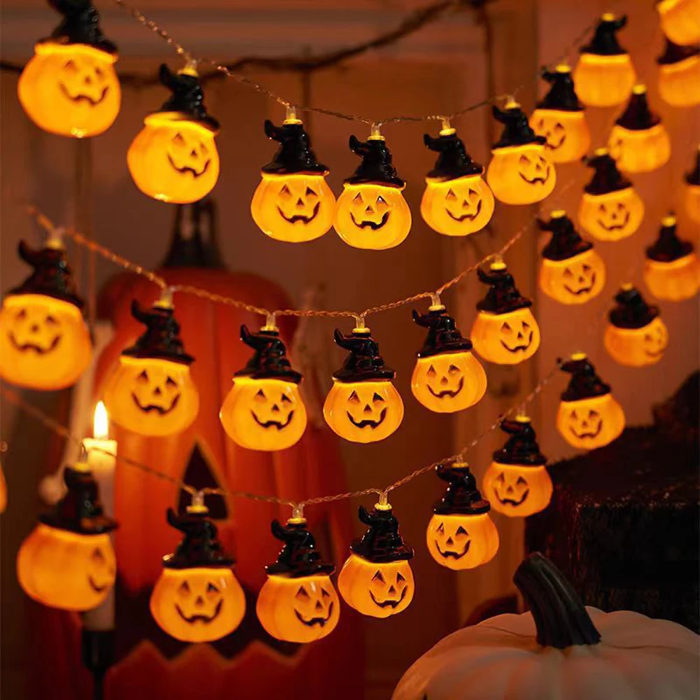 

40 LED 16.4 FT Halloween Pumpkin String Lights Battery Operated LED Pumpkin String Lamps Outdoor Indoor Decor Candy Party Favor