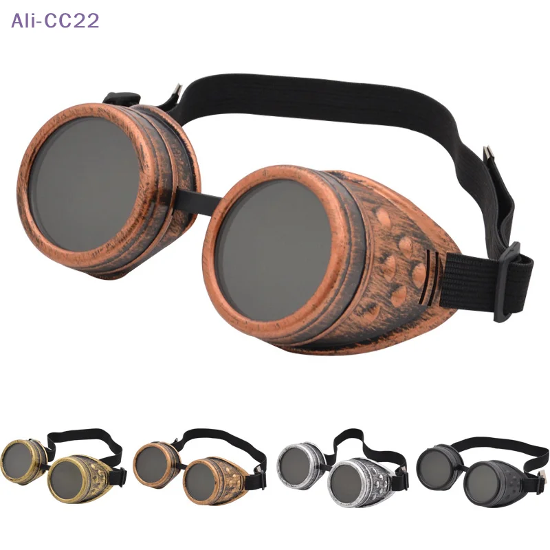 【CC22】Motorcycle Retro Steampunk Glasses Driver Gothic Sunglasses Protective Glasses Decorations Multiple Models Dress Up Tool