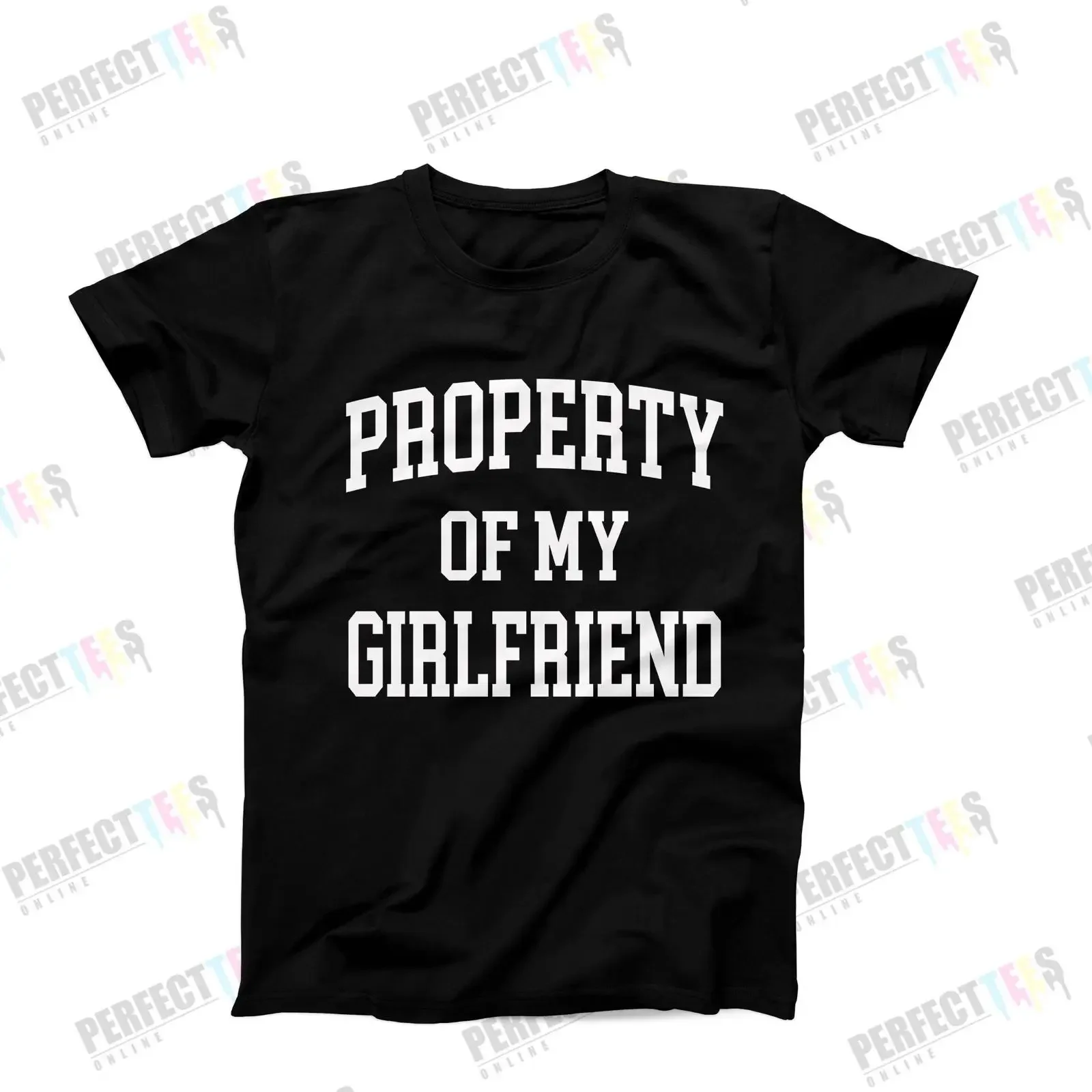 Property of My Girlfriend T Shirt Funny Relationship Sarcastic Couples Humor for Men Boyfriend vintage Washed fashion