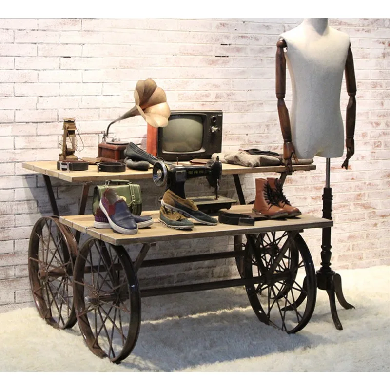 Display stand Clothing store window Display cabinet Bag rack Solid wood board water table