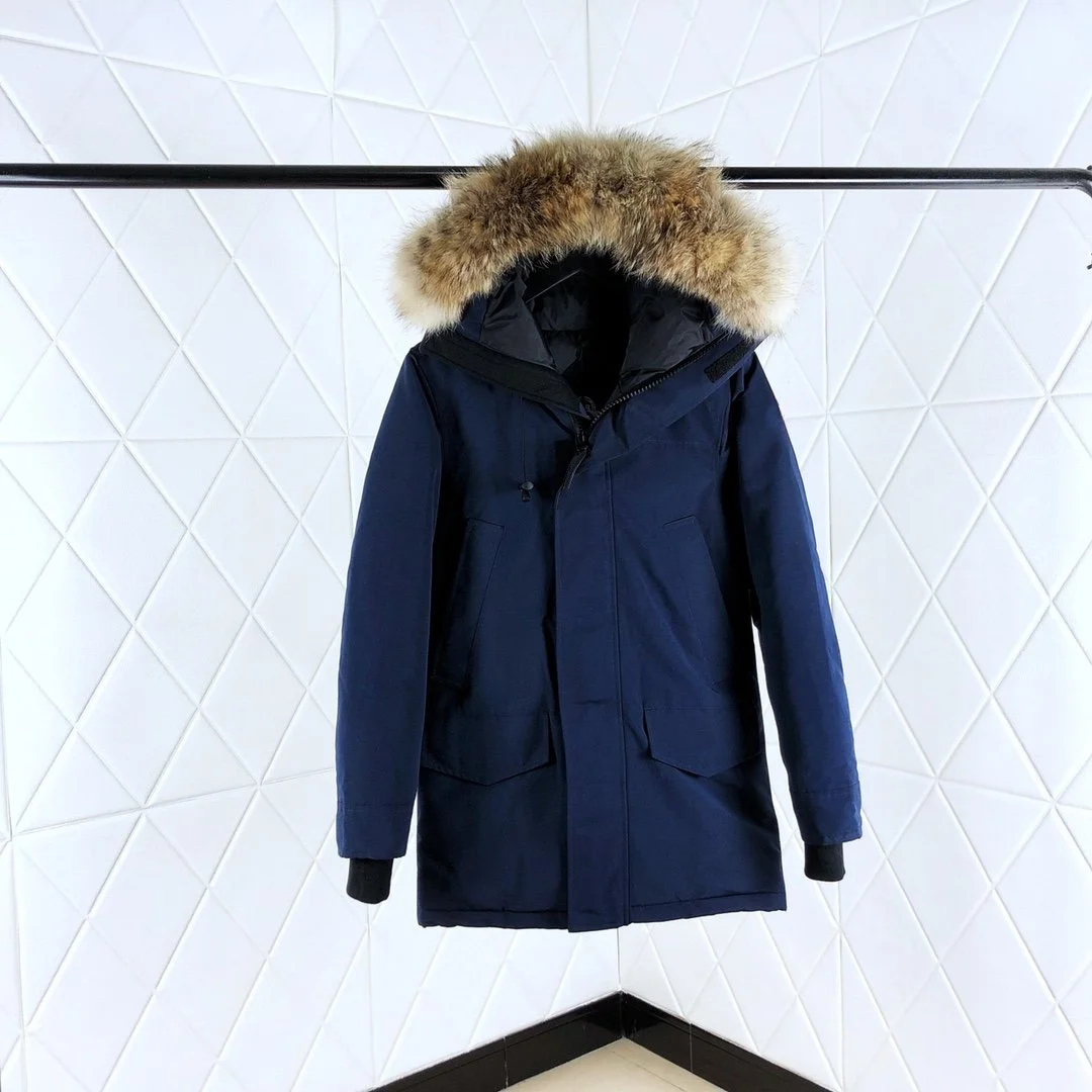 Cappotto invernale in piuma d'oca stile classico da uomo impermeabile caldo Parka all'aperto marchio di lusso vera pelliccia di Coyote piumino di alta qualità