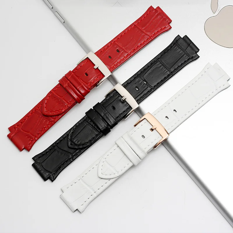 14mm Bulge Genuine Leather Watchband For Swarovski 5027127 5027131 5080602 5096008 Series Fashion Strap Watch Women Accessories