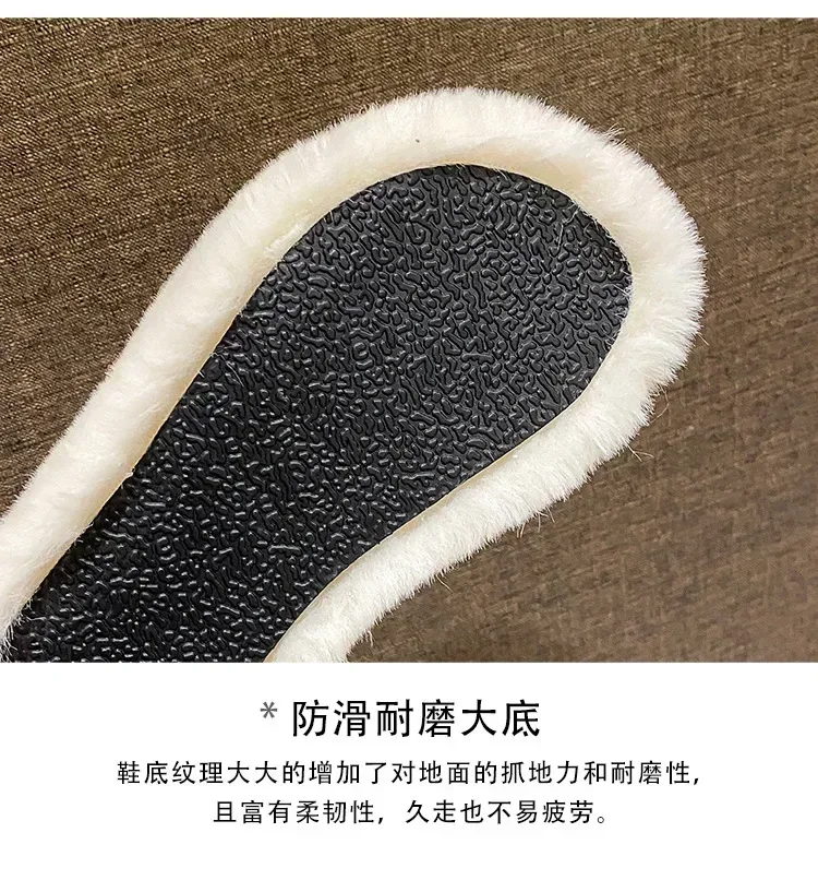 Hausschuhe aus Plüschfell, Flauschige Flip-Flops, Luxuriöse Slip-On-Plateau-Schuhe für Damen, Modeschuhe 2024, Zapato De Mujer Designer – Detail 5