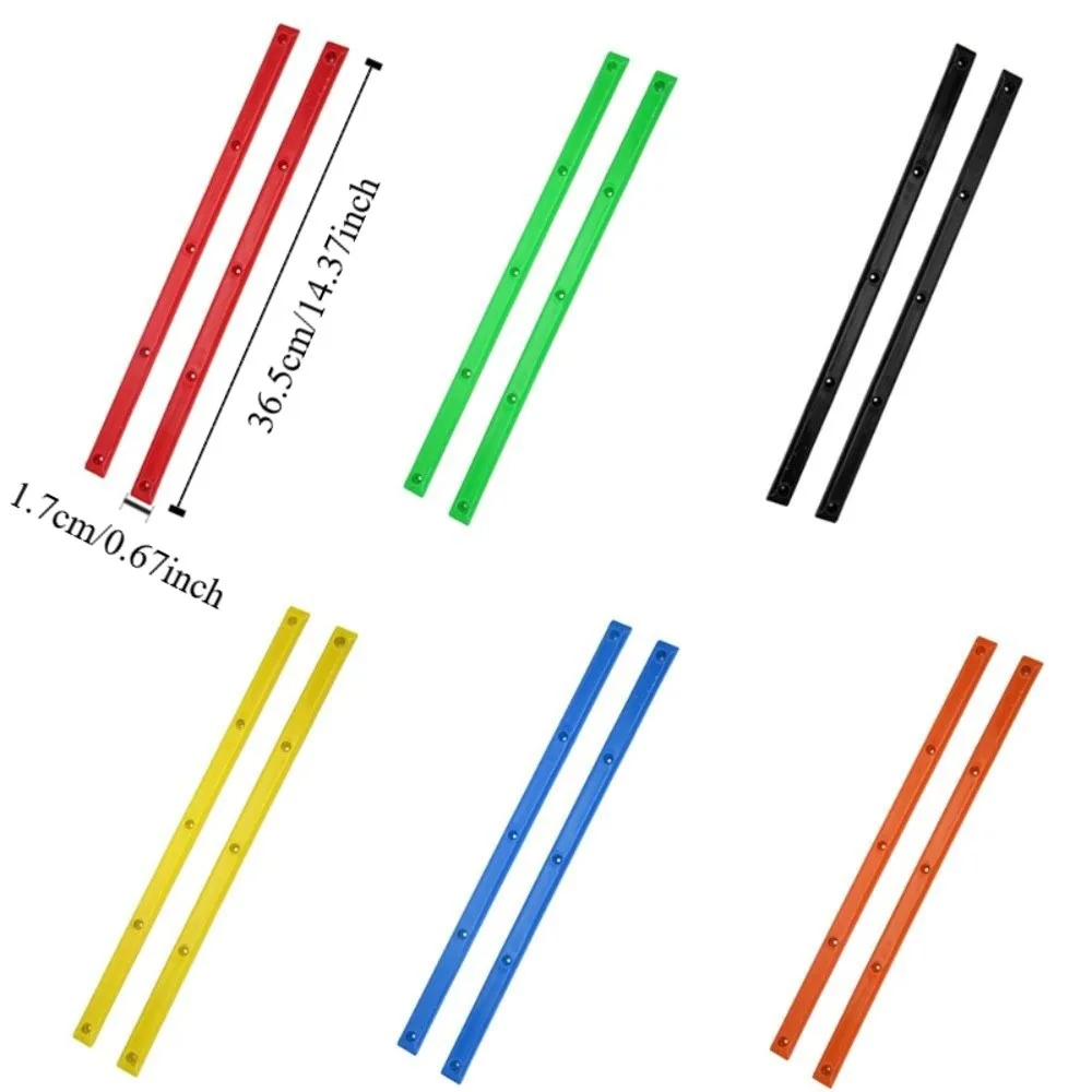 2Pcs Durable ABS Rib Bones Rails Colorful 36.5x1.7cm Skateboard Rail Guards Skateboard Rail Skateboarding
