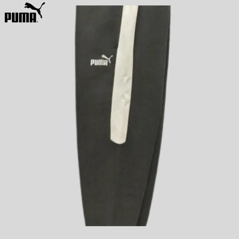 PUMA Contrast Men's High Density Knitted Retro Sports Casual Striped Black Trousers P693548-01