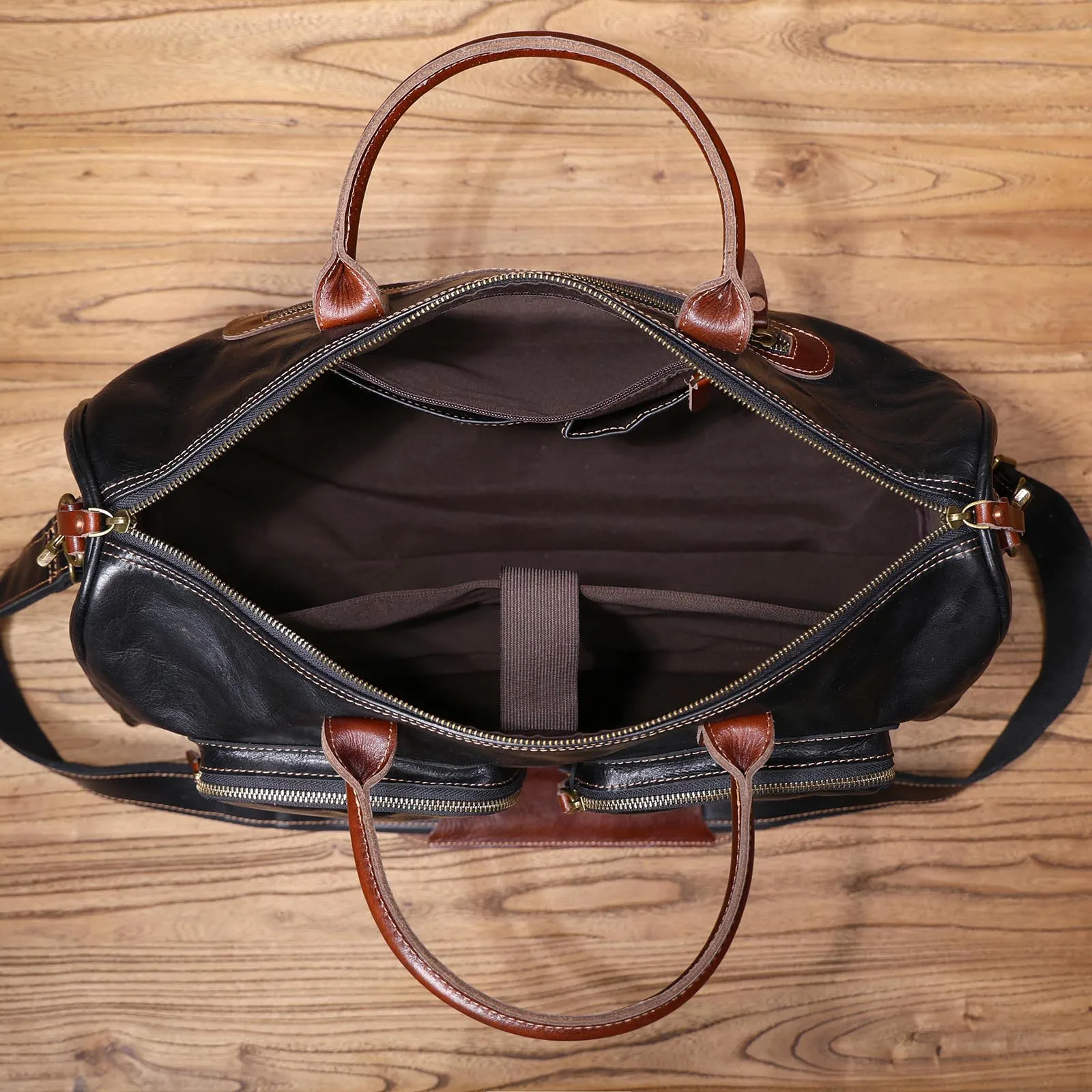 S.WORKER Vintage Echtleder-Reisetasche Italienische Rindsleder-Reisetasche Herren-Weekender-Tasche Sporttasche Handgepäck – Detail 13