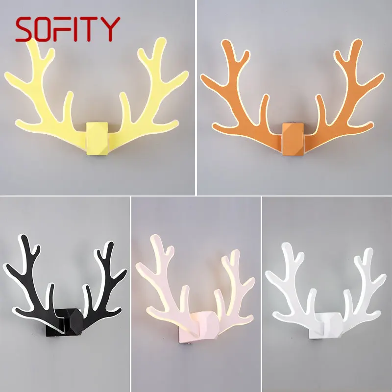 

SOFITY Modern LED Wall Lamp Interior Creative Simple Antler Sconce Lights for Home Living Room Bedroom Corridor Decor