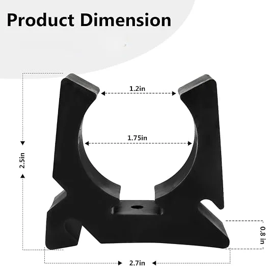 Black Rubber Spring Clamp Oar Holder for For kayak Canoe Paddle Fishing Boat Hook Pool Hose Mount with Secure Grip
