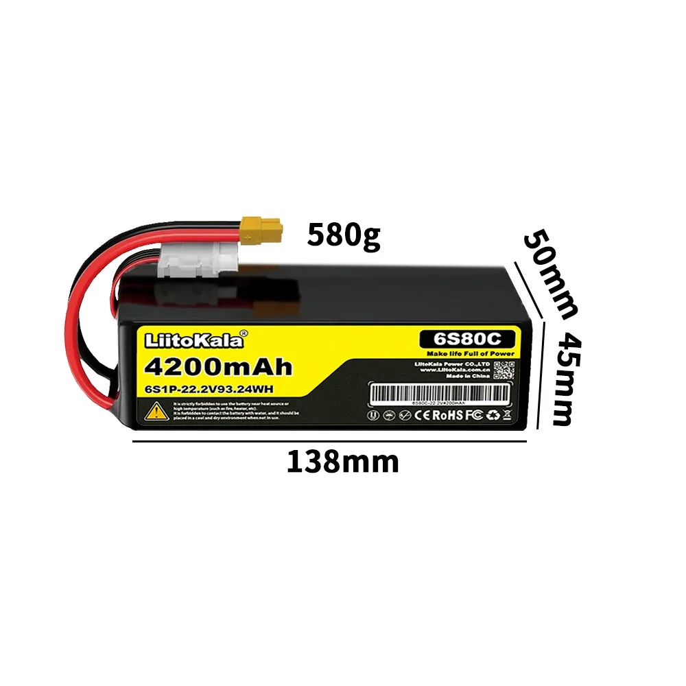Liitokala Dron FPV para coche, helicóptero 22V 100C 80C 75C 60C 50C 30C 22AH 16AH 12AH 10AH 7800MAH 6000MAH 4200MAH