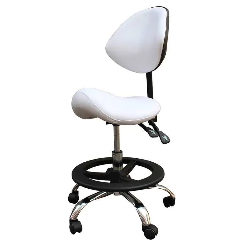 Modern Message Saddle Chair With;Swivel Adjustable Leather Chair Medical Spa Drafting Stool with Back For Home/Office