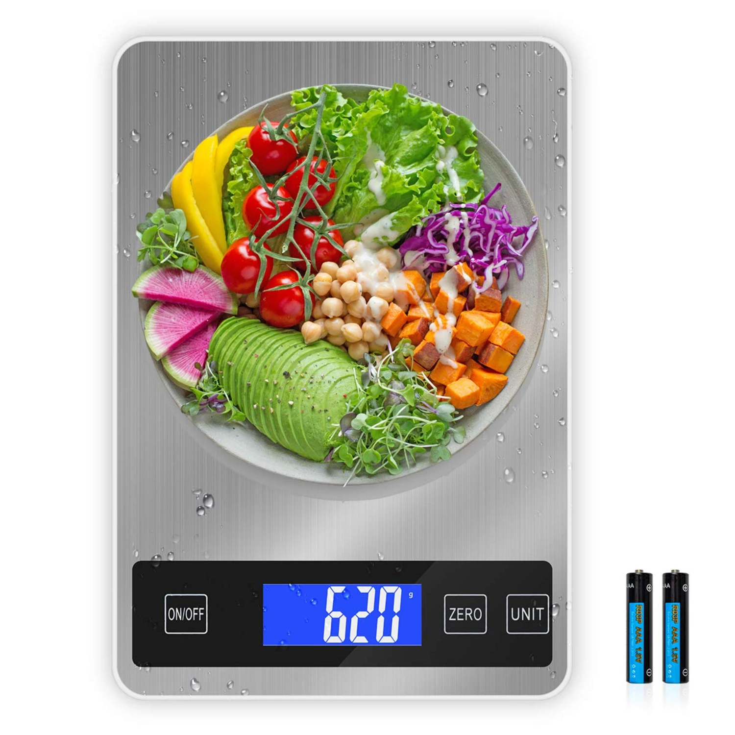 DEMALO Large Panel Digital Kitchen Scale - Precise Baking & Cooking - 22lbs Capacity - Tare Function - 5 Measurement Units - LCD