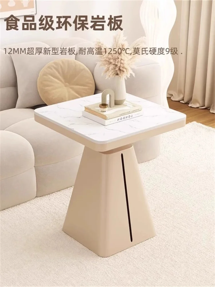 New light luxury rock slab hotel hotel living room square coffee table modern simple and creative side table