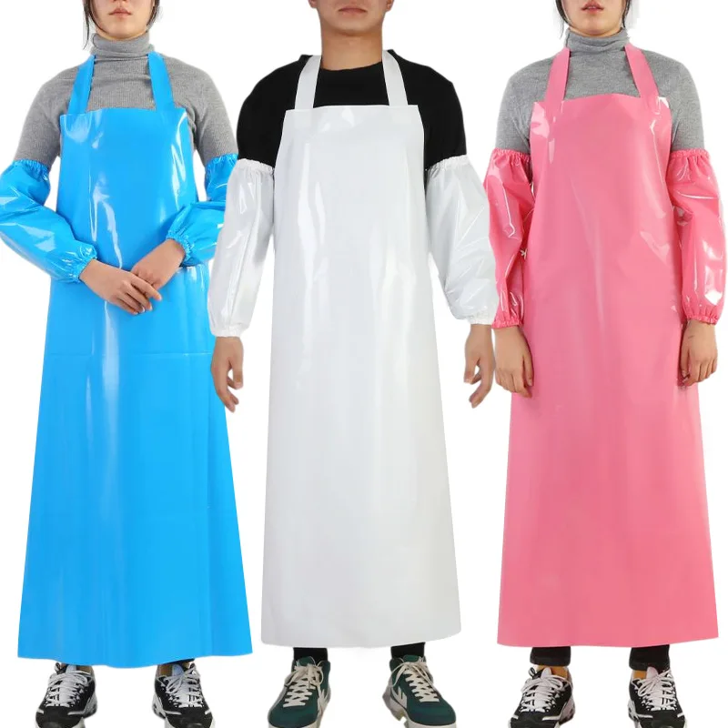 

Men Women TPU Soft Waterproof Apron Sleeves Oil Acid Alkali Resistant for Aquatic Food Processing