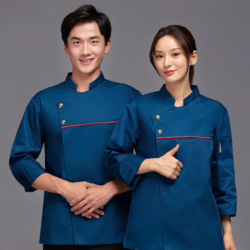 

Униформа повара с длинными рукавами для мужчин и женщин, подходит для кухонь, столовых, ресторанов, отелей, предприятий общественного питания, задних кухонных зон.