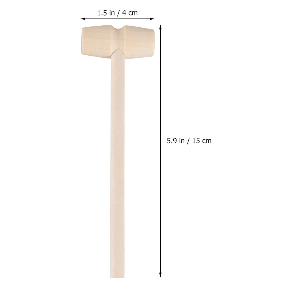 15 قطعة مطرقة خشبية صغيرة للأطفال مطرقة قوية سطح أملس الكراك كراب جراد البحر قذيفة الأطفال قصف اللعب أداة #2