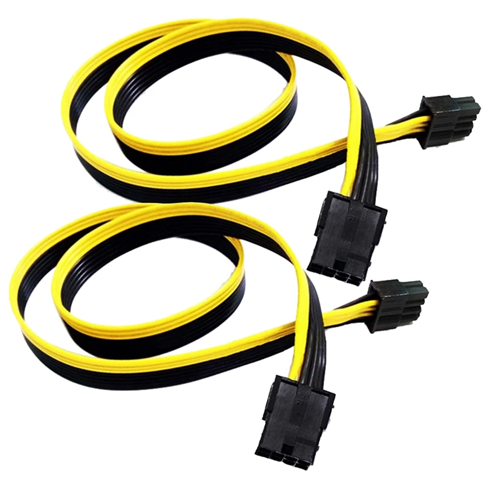 PCIe 8 Pin Extension Cable, 8 Pin Female to 8(6+2) Pin Male PCI Express Power Extension Cable 25 Inches (2 Pack)